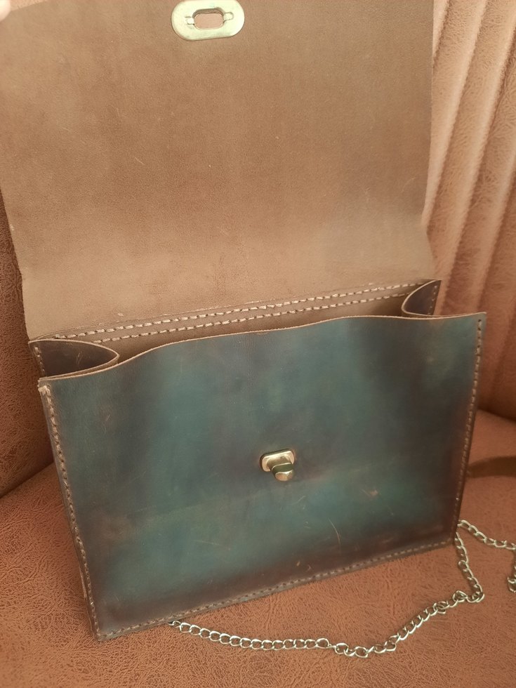 Kahverengi Vintage Deri Kadın Çapraz Çanta - Görsel 2