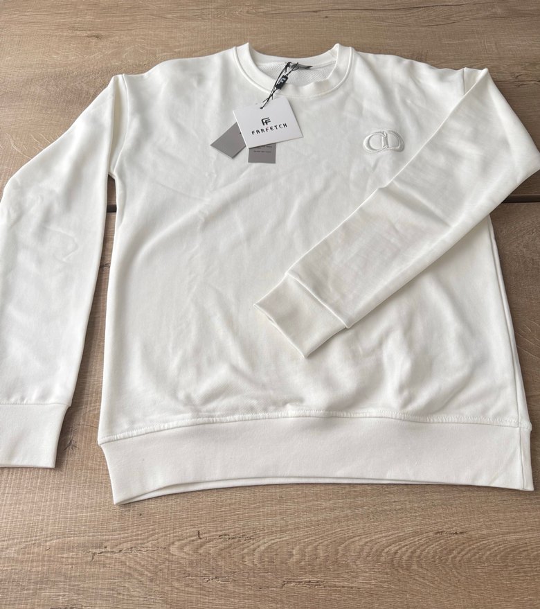 Beyaz Pamuklu Erkek Crew Neck Sweatshirt - Görsel 3