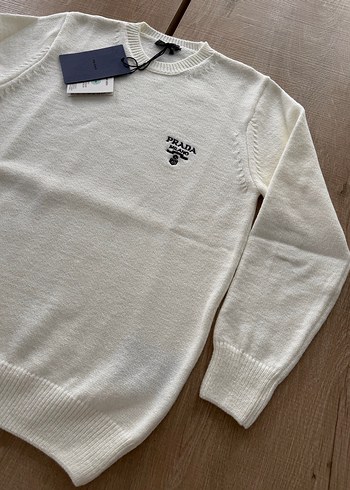 Prada Beyaz Kadın Örgü Sweatshirt - Görsel 3
