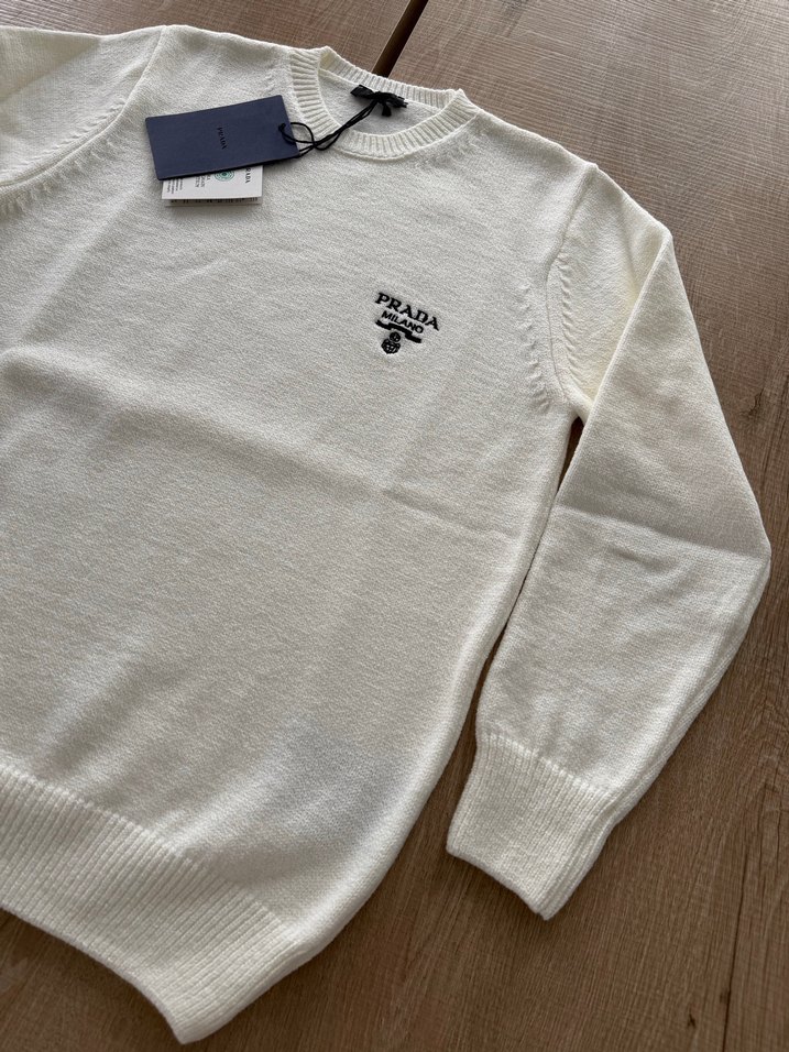 Prada Beyaz Kadın Örgü Sweatshirt - Görsel 3