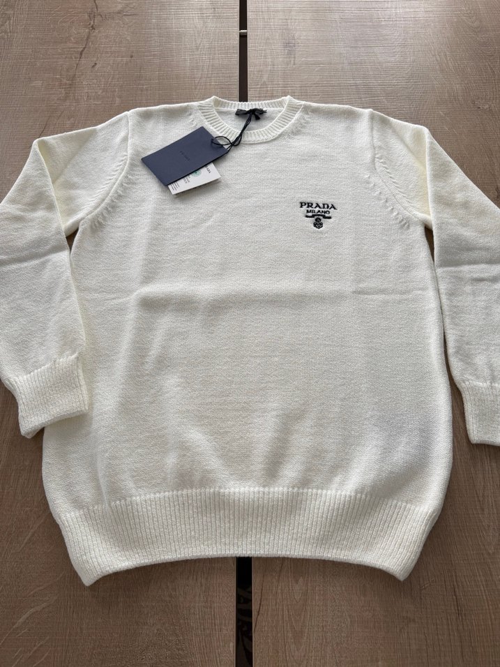 Prada Beyaz Kadın Örgü Sweatshirt - Görsel 4