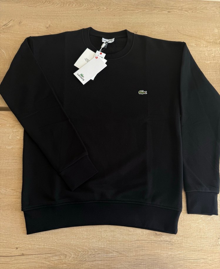 Lacoste Siyah Kısa Kollu Pamuklu Sweatshirt - Görsel 4