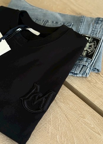 Moncler Siyah Erkek Kısa Kollu Sweatshirt - Görsel 2