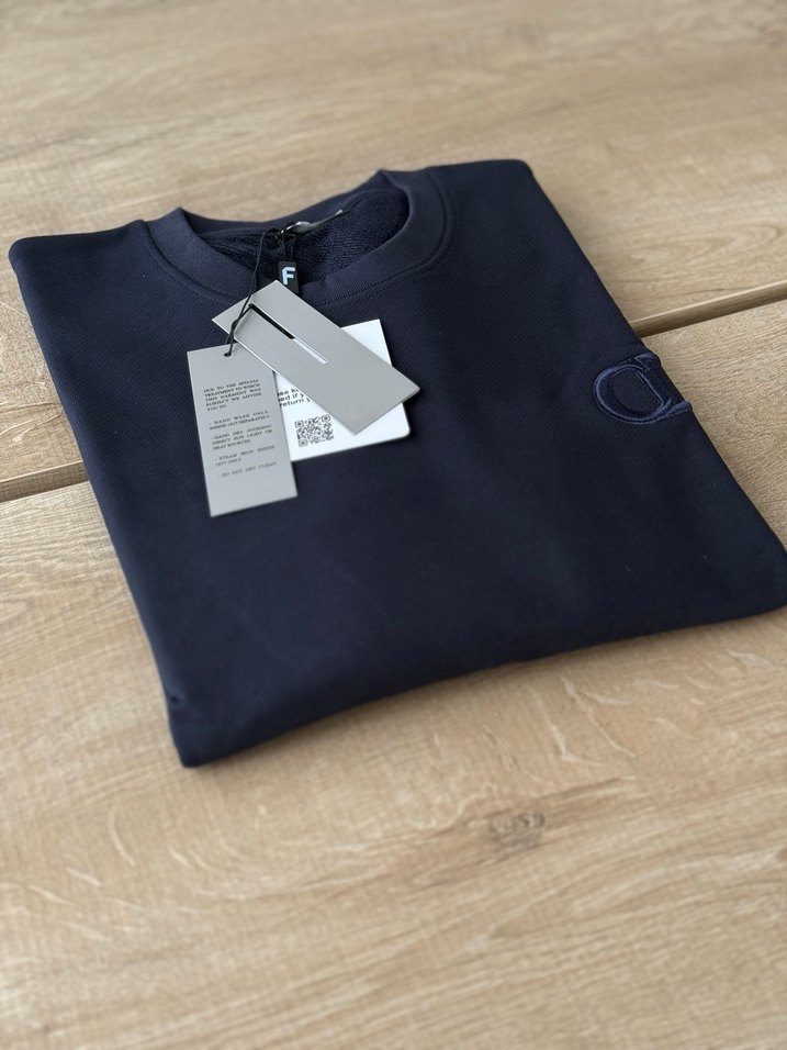 Erkek Lacivert Denim Kısa Kollu Sweatshirt - Görsel 4