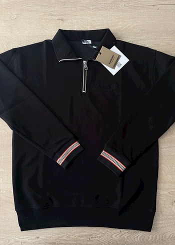 Erkek Siyah Fermuarlı Sweatshirt - Görsel 2