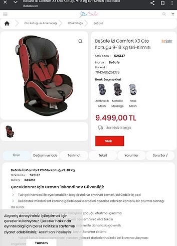 BE SAFE ÇOCUK OTO KOLTUK