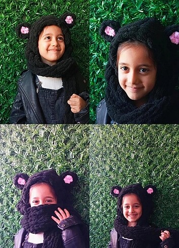 3-5 Yaş, 21 cm Beden Puffy atkı bere