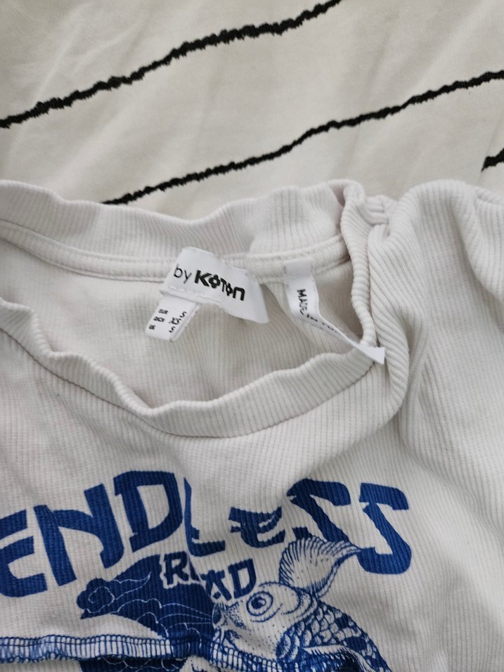 Koton Beyaz Kısa Kollu Tişört - Görsel 4