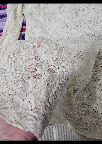 Dantel Bej Kadın Bluz - Görsel 3