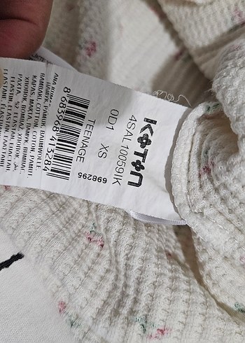 Beyaz Kirazlı Crop Koton - Görsel 5