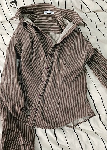 Bershka Bele Oturan Popüler Gömlek - Görsel 2