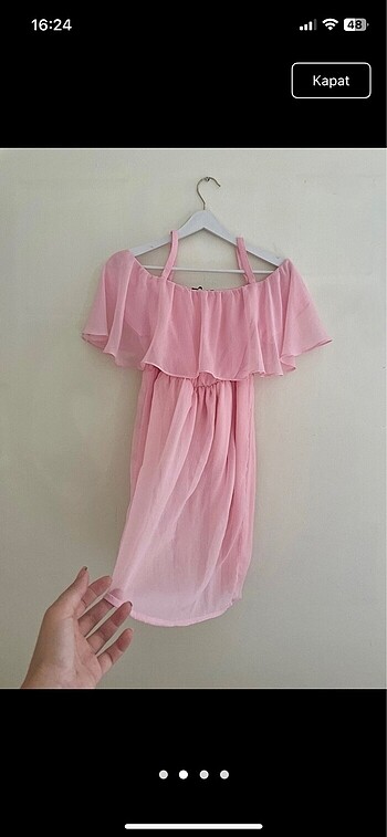 LC Waikiki Lcw 36 beden şifon pembe elbise