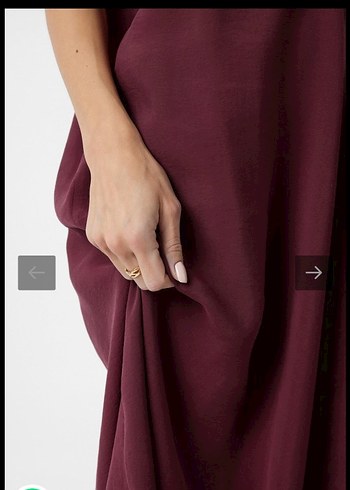 Bordo V Yaka Salaş Uzun Elbise - Görsel 3