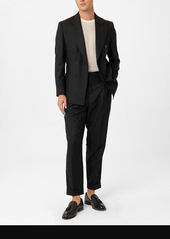 Siyah Erkek Klasik Kesim Takım Elbise ceketi - Görsel 3