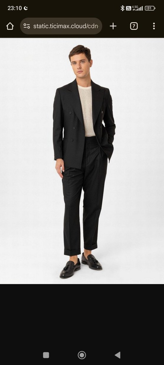 Siyah Erkek Klasik Kesim Takım Elbise ceketi - Görsel 3