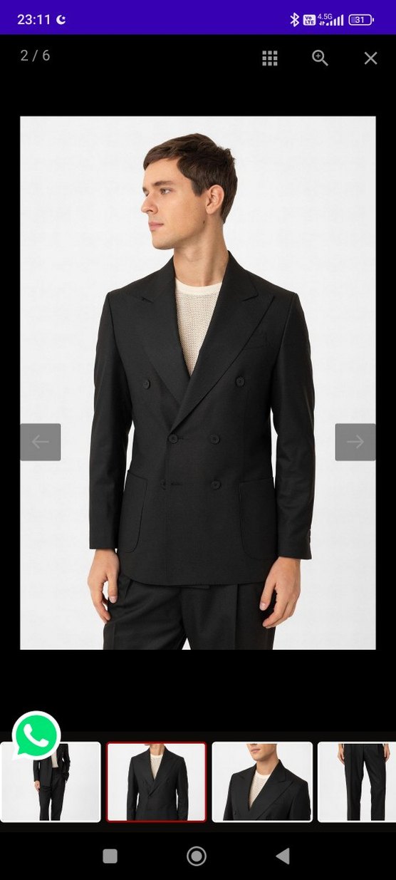 Siyah Erkek Klasik Kesim Takım Elbise ceketi - Görsel 2