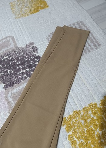 Bej Kemerli Kumaş Pantolon - Görsel 2