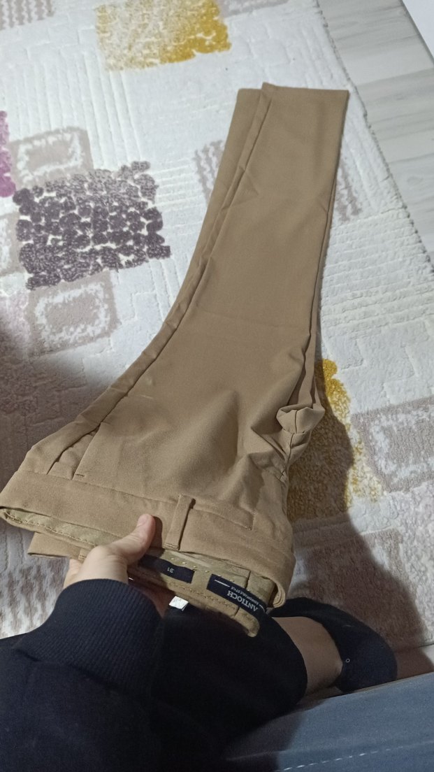 Bej Kemerli Kumaş Pantolon - Görsel 3