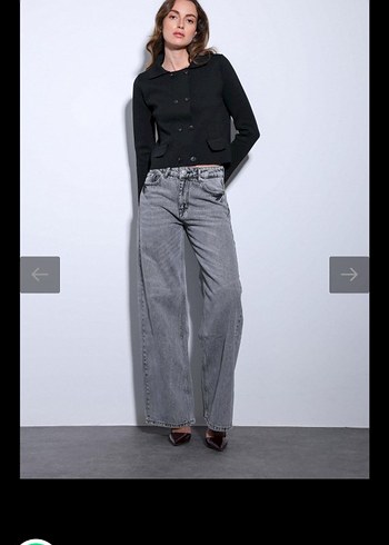 Siyah Düğmeli Kısa Denim Hırka - Görsel 3