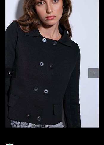 Siyah Düğmeli Kısa Denim Hırka - Görsel 5