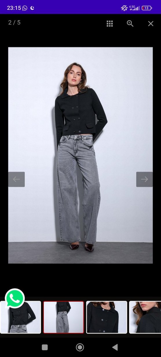 Siyah Düğmeli Kısa Denim Hırka - Görsel 3