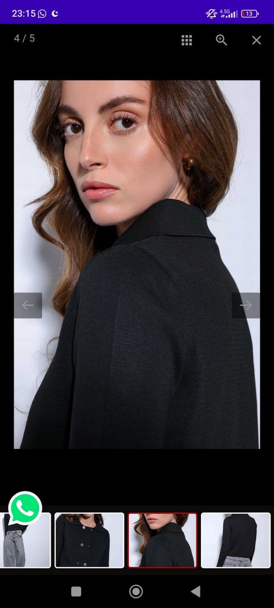 Siyah Düğmeli Kısa Denim Hırka - Görsel 2