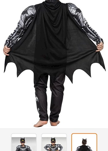 Gri Batman Çocuk Kostümü, Kemerli maskesi yoktur - Görsel 3