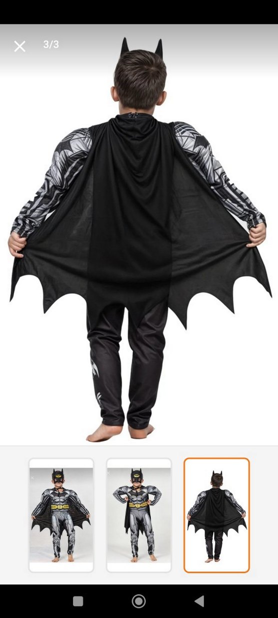 Gri Batman Çocuk Kostümü, Kemerli maskesi yoktur - Görsel 3