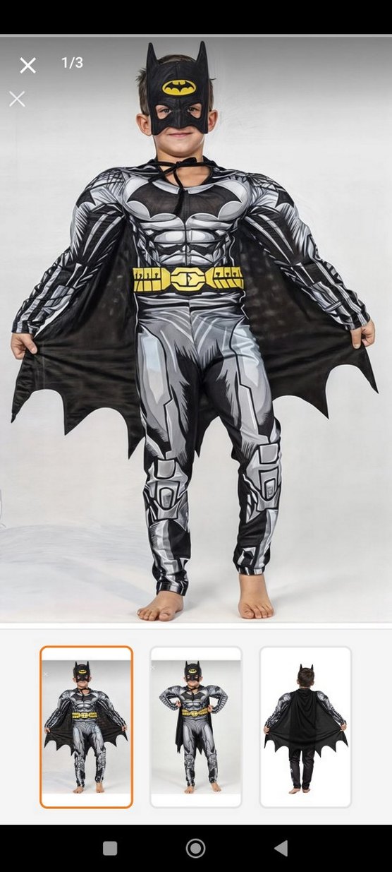 Gri Batman Çocuk Kostümü, Kemerli maskesi yoktur - Görsel 2