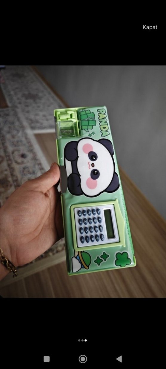 Yeşil Panda Baskılı Çocuk Kalem kutusu - Görsel 3