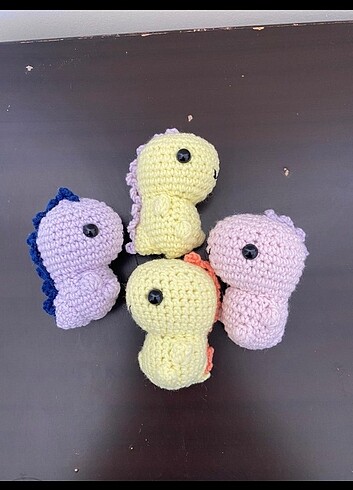 Amigurumi sevimli dinozor anahtarlık 