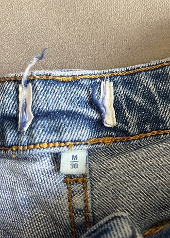 Diğer Mavi Loose Fit Midi Kot Pantolon