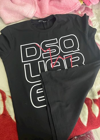 Siyah DSQUARED2 Baskılı Uzun Tişört