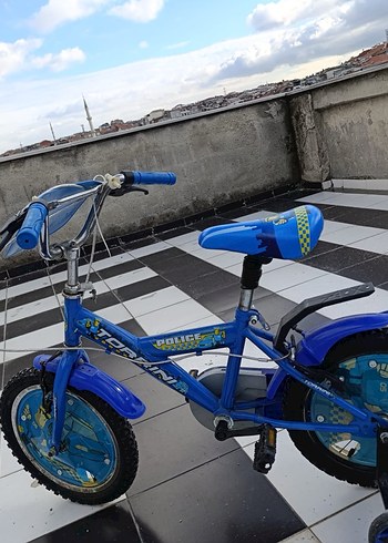 Beden mavi Renk Mavi Polis Temalı Çocuk Üç Tekerlekli Bisiklet