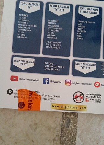  Beden TYT Türkçe Soru Bankası 1. Oturum bilgi sarmal