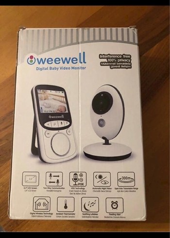 Weewell Dijital Bebek Görüntü Monitörü Beyaz-Gri - Görsel 3