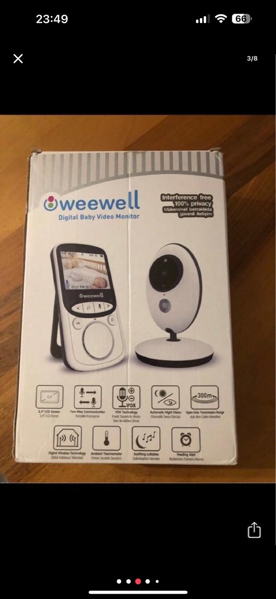 Weewell Dijital Bebek Görüntü Monitörü Beyaz-Gri - Görsel 3