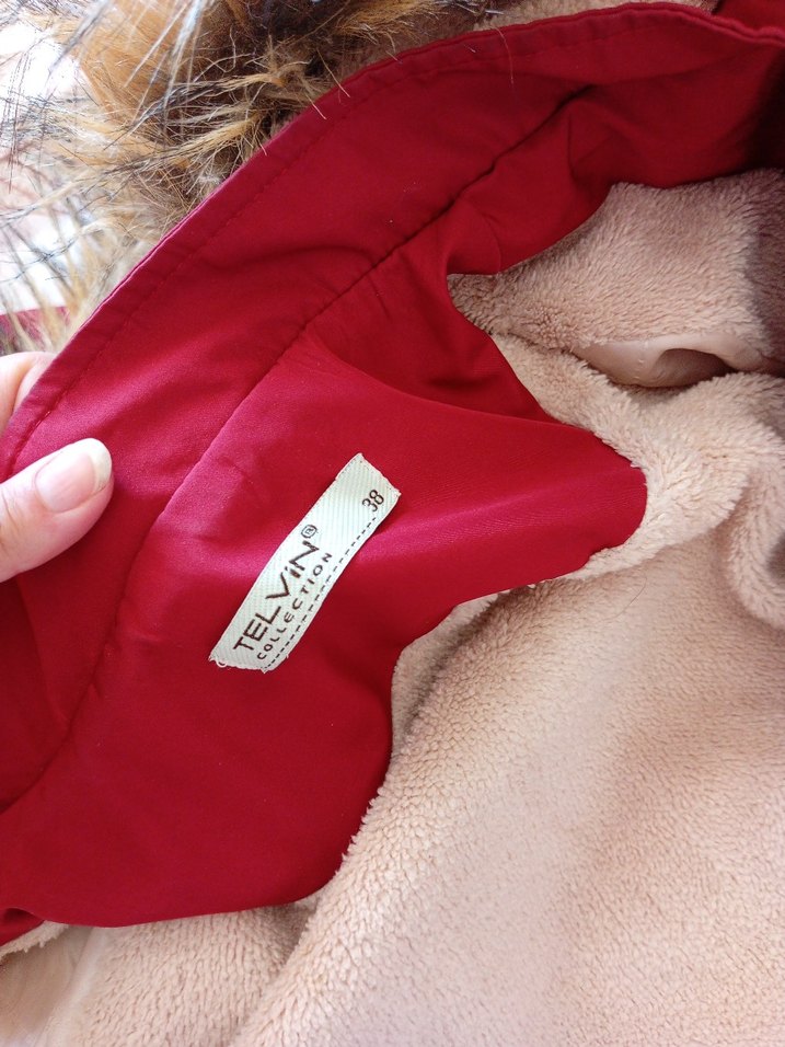 Bordo Parlak Uzun Kabanı Fermuarlı - Görsel 2