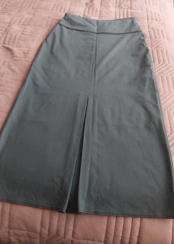 petrol yeşili Uzun Bel Detaylı Kadın Etek - Görsel 2