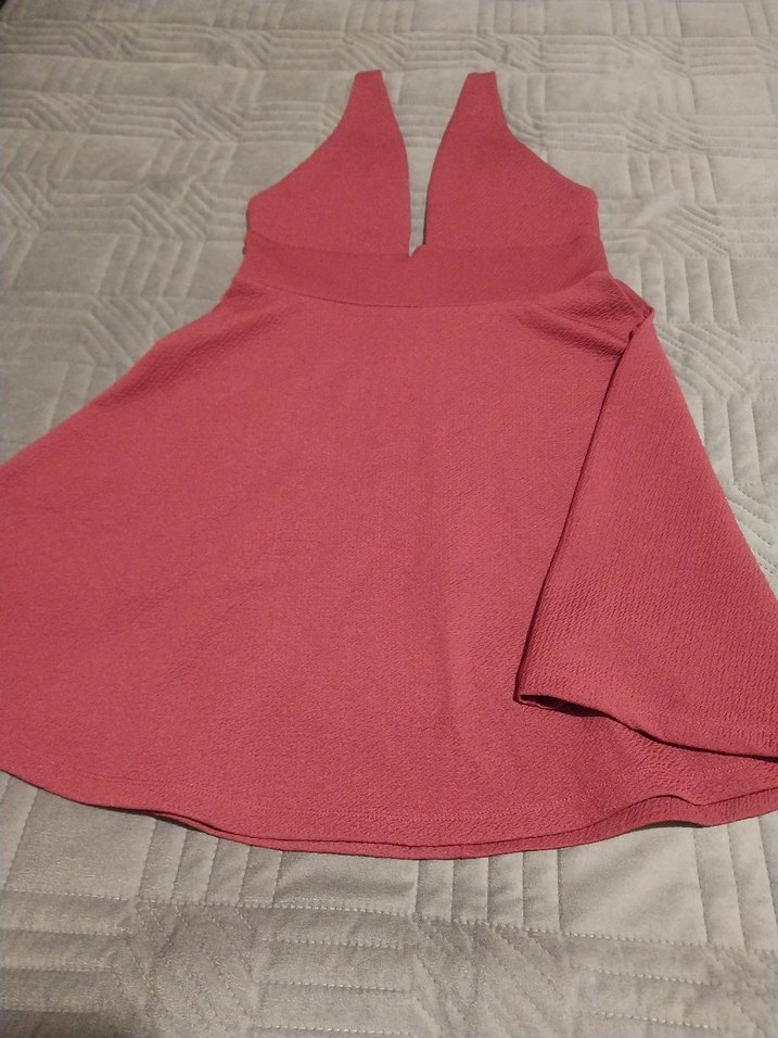 Bordo V Yakalı Pilili Midi Abiye Elbise - Görsel 2