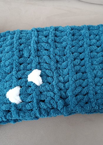 mavi atkı kalp desenli puffy - Görsel 3