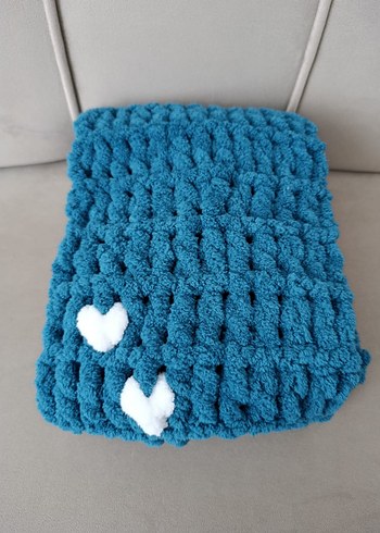 mavi atkı kalp desenli puffy - Görsel 5