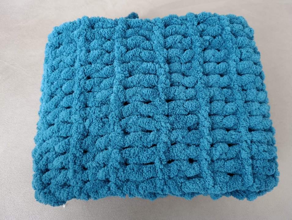 mavi atkı kalp desenli puffy - Görsel 2