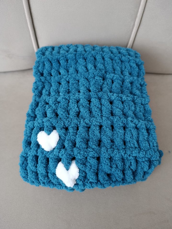 mavi atkı kalp desenli puffy - Görsel 5