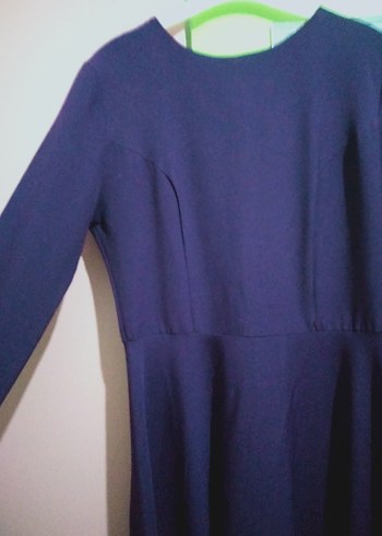 Mor Uzun Kollu Midi Elbise - Görsel 3