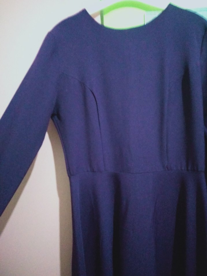 Mor Uzun Kollu Midi Elbise - Görsel 3