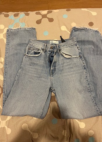 Zara Acik Mavi Rahat Kesim Denim Jean