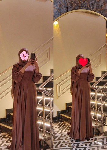 Kahverengi Uzun Salaş Kadın Elbise - Görsel 2