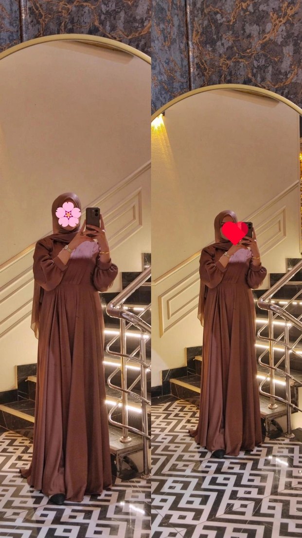 Kahverengi Uzun Salaş Kadın Elbise - Görsel 2