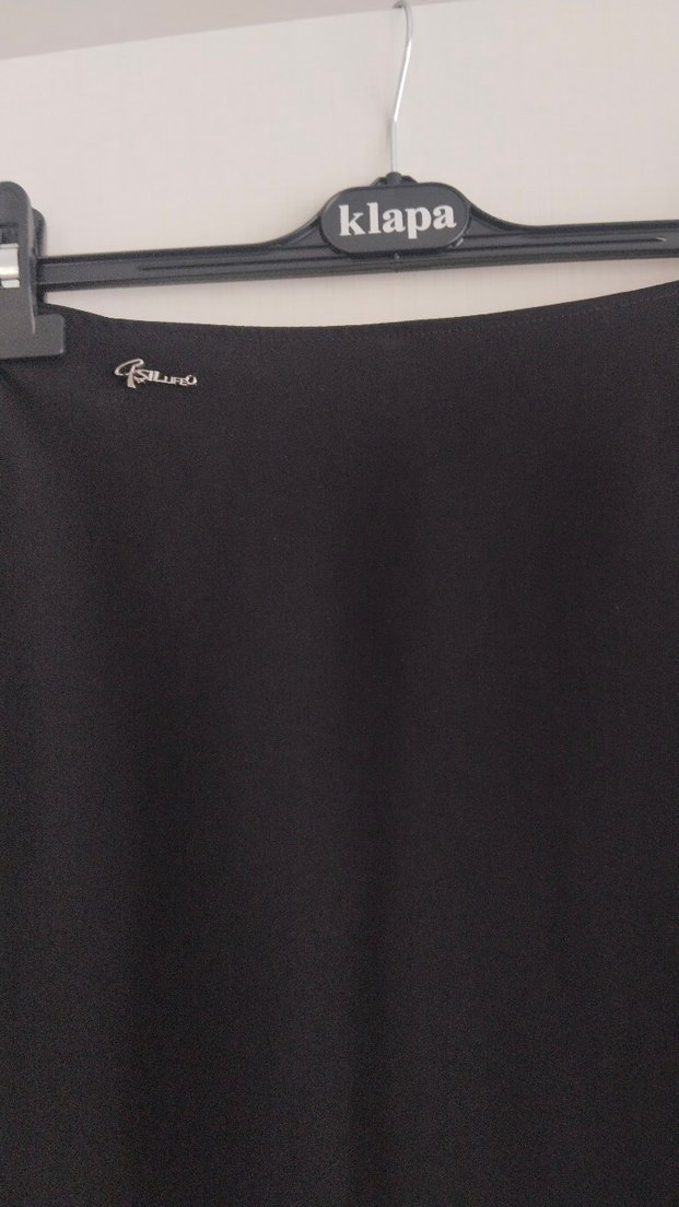 Siyah Drapeli Uzun Dar Kesim Etek - Görsel 4